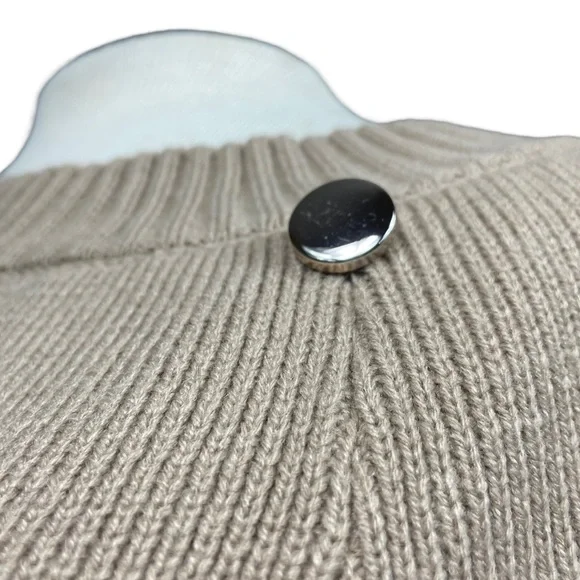 Modena Chic One Size Crew Neck Knit Pullover Cape in Light Caramel Tan - Picture 5 of 8